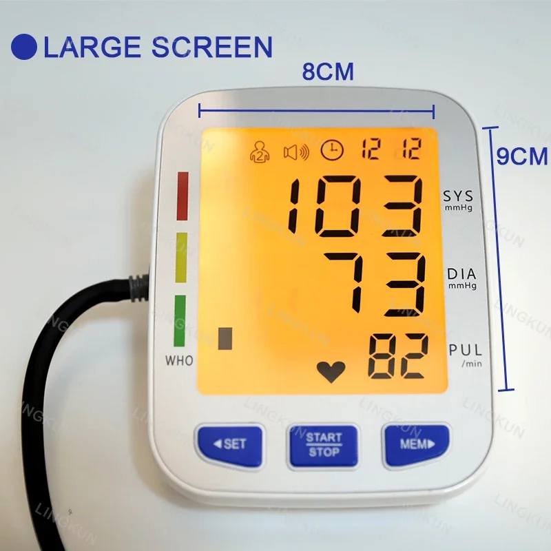 Upper Arm Automatic Blood Pressure Monitor BP Digital Sphygmomanometer Pressure Meter Tonometer for Measuring Arterial blood pressure monitor blood pressure meter
