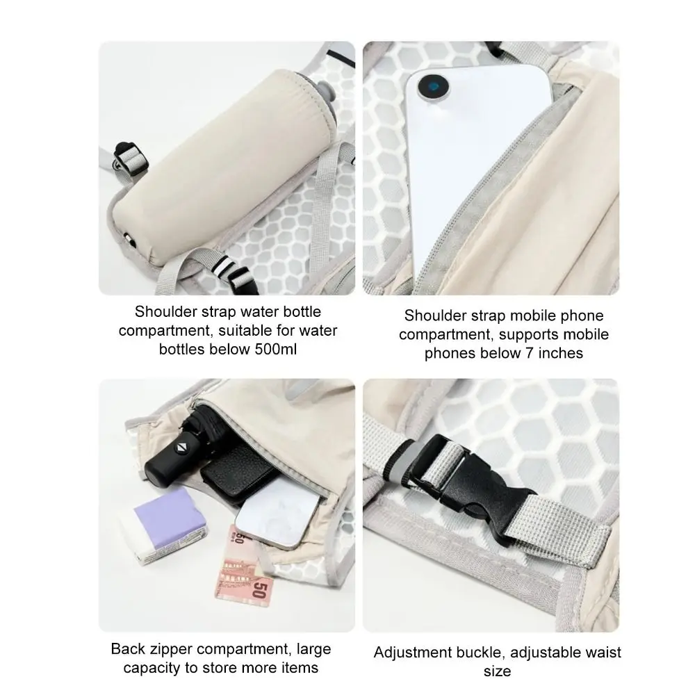 New Waterproof Nylon Running Water Bottle Storage Vest Reflective With Phone Holder Running Vest Lightweight Chest Pack Outdoors