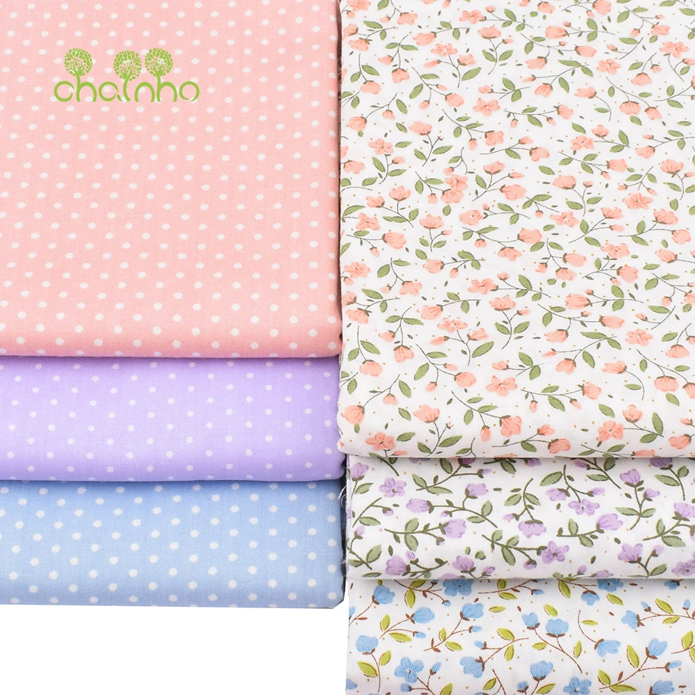 Chainho,Small Flower Printed Twill Cotton Fabric,Patchwork Clothes,DIY Sewing Quilting Home Textiles Material For Baby Children