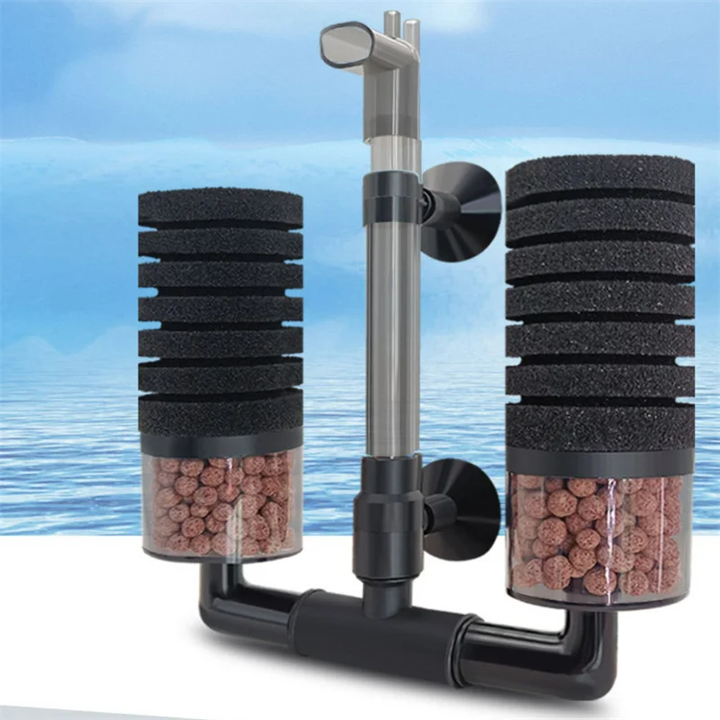 

Fish tank biochemical cotton filter pneumatic wall-mounted suction stool with filter box with filter material