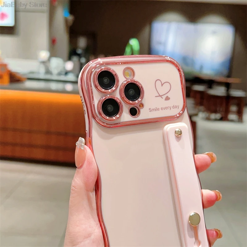 Glitter Camera Protection Luxury Jellewed Heart Holder Liquid Soft Phone Case For iPhone 11 12 13 14 15 16 Plus Pro Max Cover_voghion.com