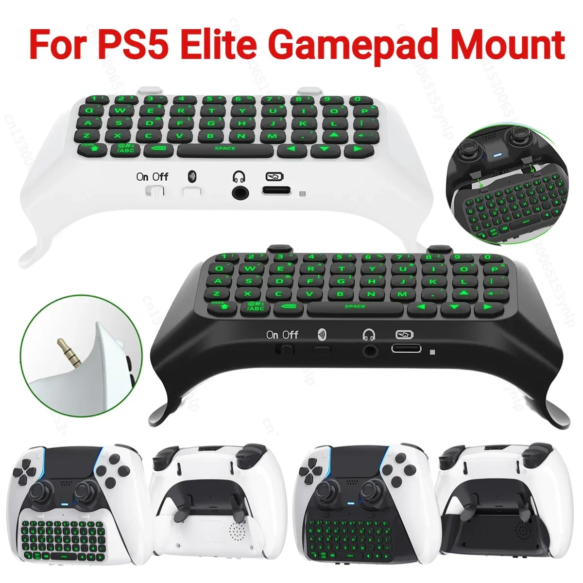 Wireless Mini Keypad Chatpad with Green Backlight & Built-in Speaker