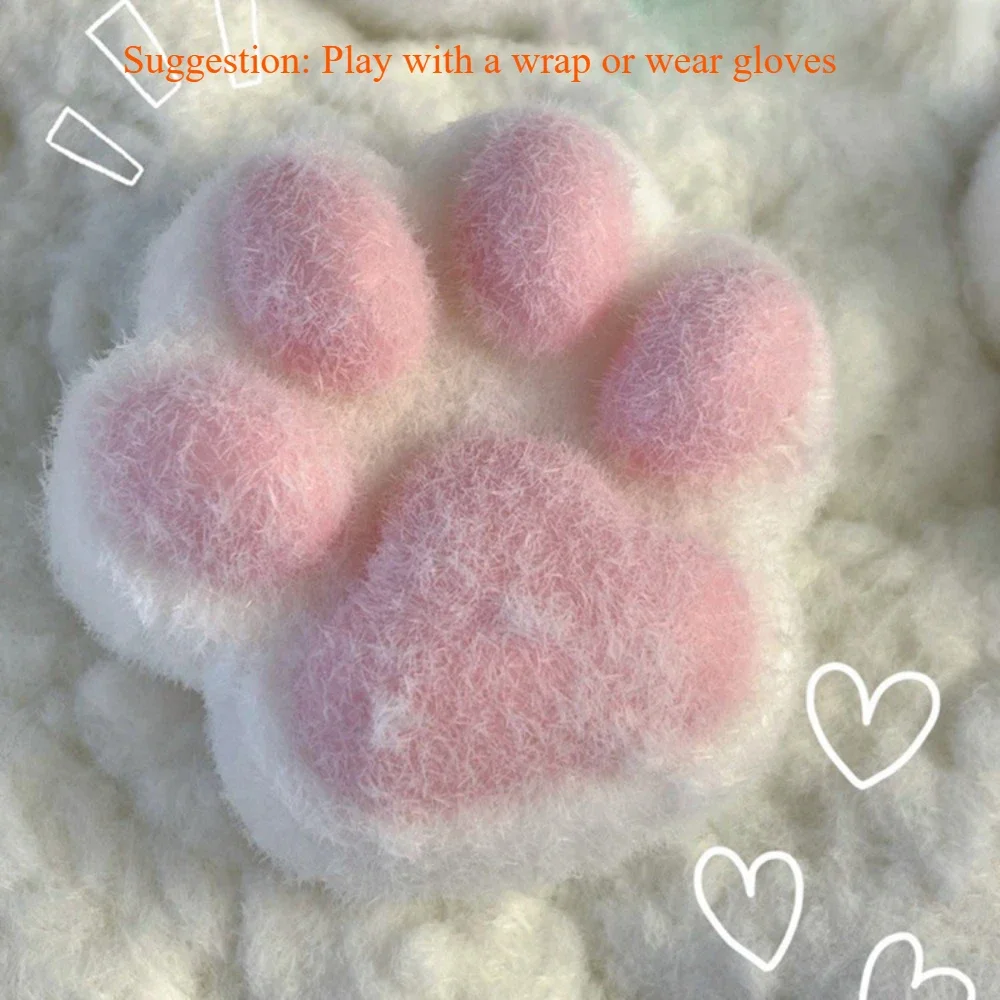 Squishy Handmade Flocking Cat's Paw Stress Relief Toy Cure Office Stress Reliever Vent Fidget Toys for Kids Adults Toys Gift 2