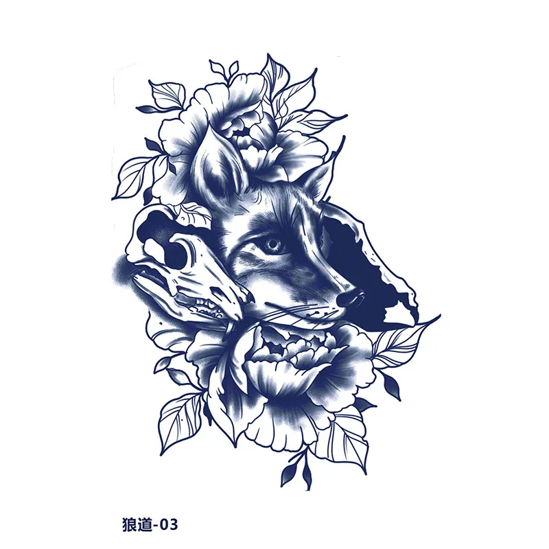 Wolf Waterproof Tatouage Semi Permanent Juice Tattoo Tatuagem Falsa Male Art Fake Tattoo Cool Arn Naklejki Sticker Adesivos Hot