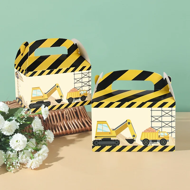 Description Picture 6 of itemConstruction Tool Boxes Trucks Theme Candy Gift Box Birthday Party Decor Kids Boy Construction Excavator Theme Party Supplies