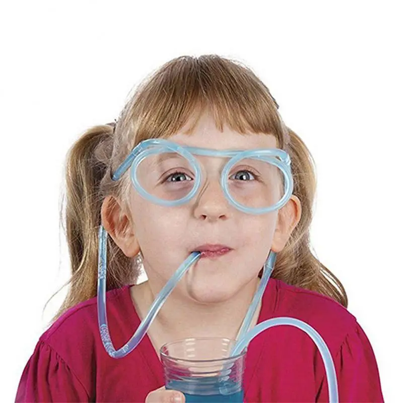 Creative Straw Glasses Party Kids Supplies Soft PVC Glasses Funny