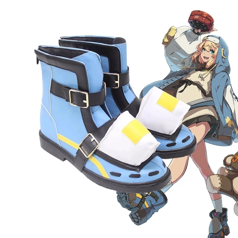 

Game GUILTY GEAR STRIVE Bridget Cosplay Shoes Boots Blue PU Boots Halloween Christmas Carnival Party Props Custom Made Women Gir