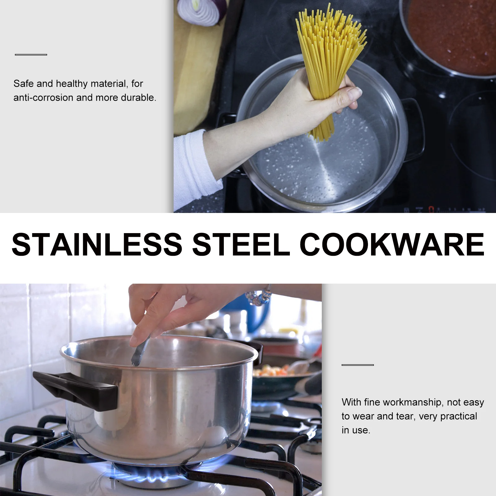 

Pot Cooking Boiler Noodle Sstockpot Non Stick Utensils Gas Stove Soup Non-stick Stainless Steel Cookware Baking Pans Set