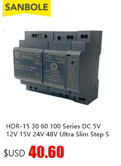 Description Picture 6 of itemEDR-75-24 Switch Power Supply 75W 12V 24V 48V Guide DIN Rail Mounting Type Source Transformer AC DC Metal Shell LED Strip
