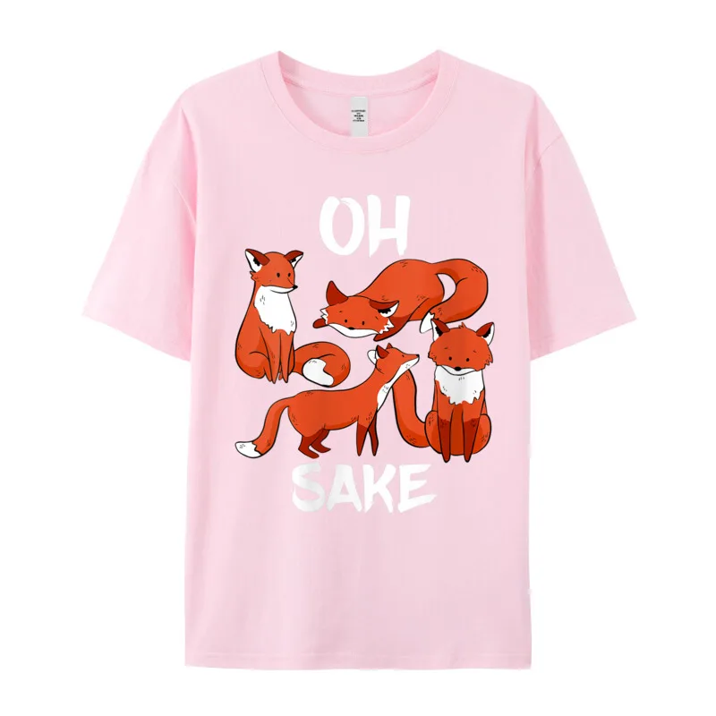 Family Adult T Shirts Womens Oh Four Fox Sake Hip hop Tees 100% Cotton O Neck Short Sleeve Casual T-Shirt Christmas Womens Oh Four Fox Sake Funny A most Offensive Adu t Humor V Neck 1191 pink