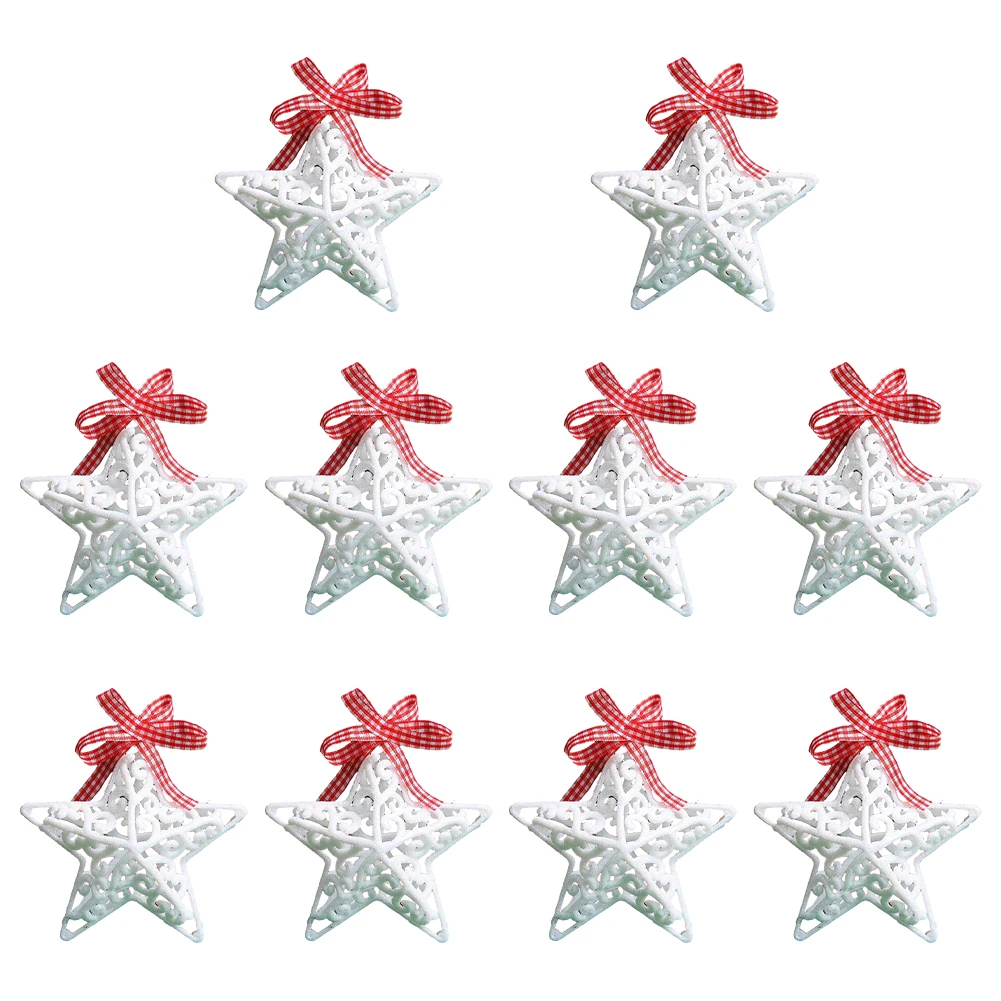 

10Pcs Christmas Snowflakes Ornaments Xmas Tree Hanging Pendant Glitter Snow Flake Decoration DIY New Year Garlands Decoration