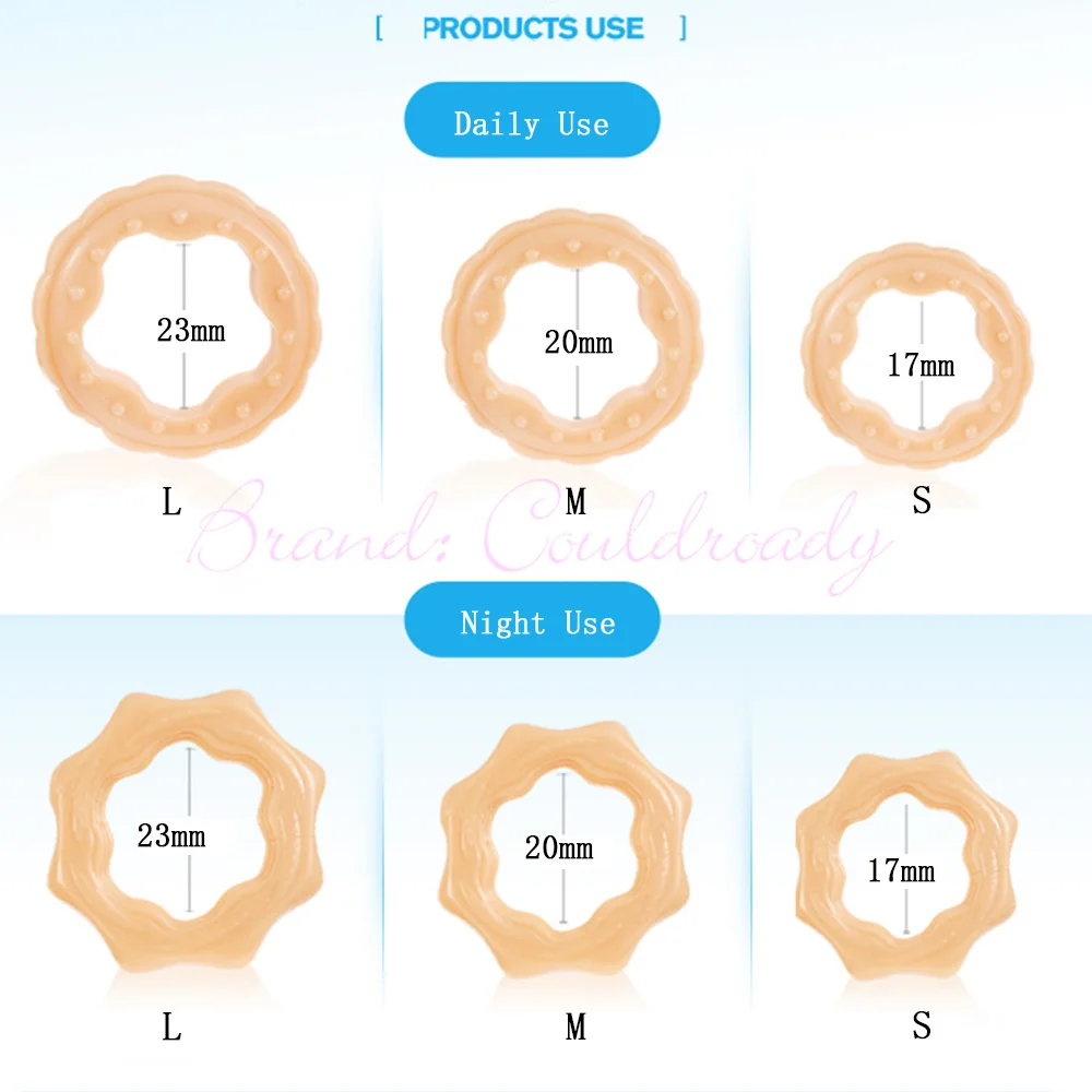 Male Sex Toys 2PCS Reusable Foreskin Corrector for Men Cockring Delay Ejaculation Glans Training Penis Rings Stretcher Sexshop Sex Toys