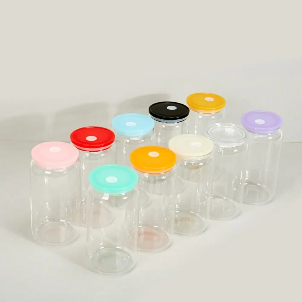 

Candy Color 16 Oz Cup Cover Reusable Plastic Glass Cup Lids Iced Coffee Mug Lids Cup Sleeve Anti-Dust Bowl Cover