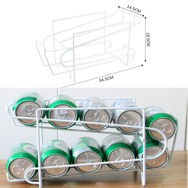 HOMOKUS 2 Pack Soda Can Organizer for Refrigerator, 2-Tier Soda Can  Dispenser for Refrigerator, 10 Cans Soda Can Dispenser for Pantry, Wire  Frame with