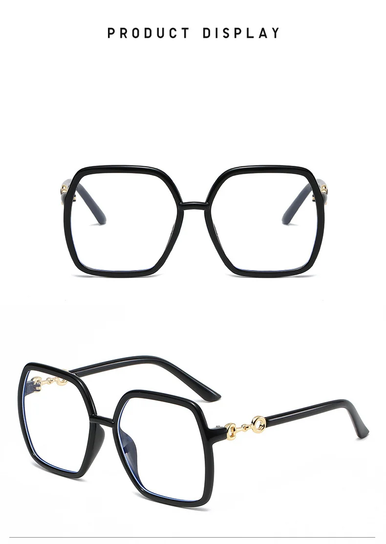 Schutzbrille, Übergröße, blaues Licht blockierende Brille, Brillenglas, Computerbrille für Damen, Unisex, lindert Brillen – Detail 3