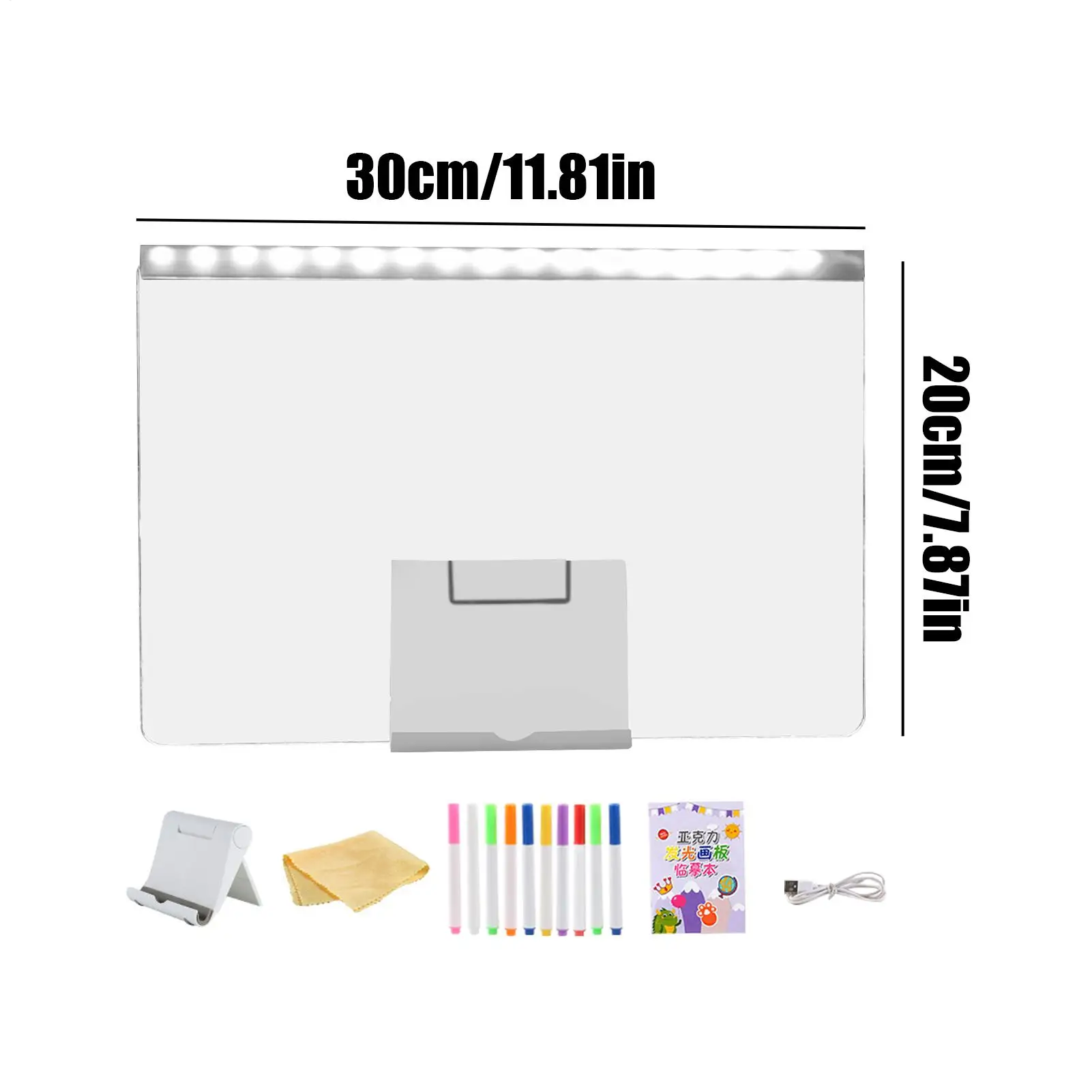 LED 메모 보드 USB 플러그인 메시지 매트 지울 수 있는 LED 메시지 보드 마커 포함 소년 소녀 학교 거실 가정 직장용