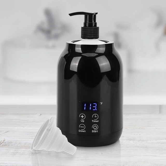 Scaldaolio da massaggio da 300ML con 2 Dispenser di bottiglie di olio e 1  imbuto Display a LED regolazione della temperatura per il massaggio Spa del  salone professionale di casa - AliExpress