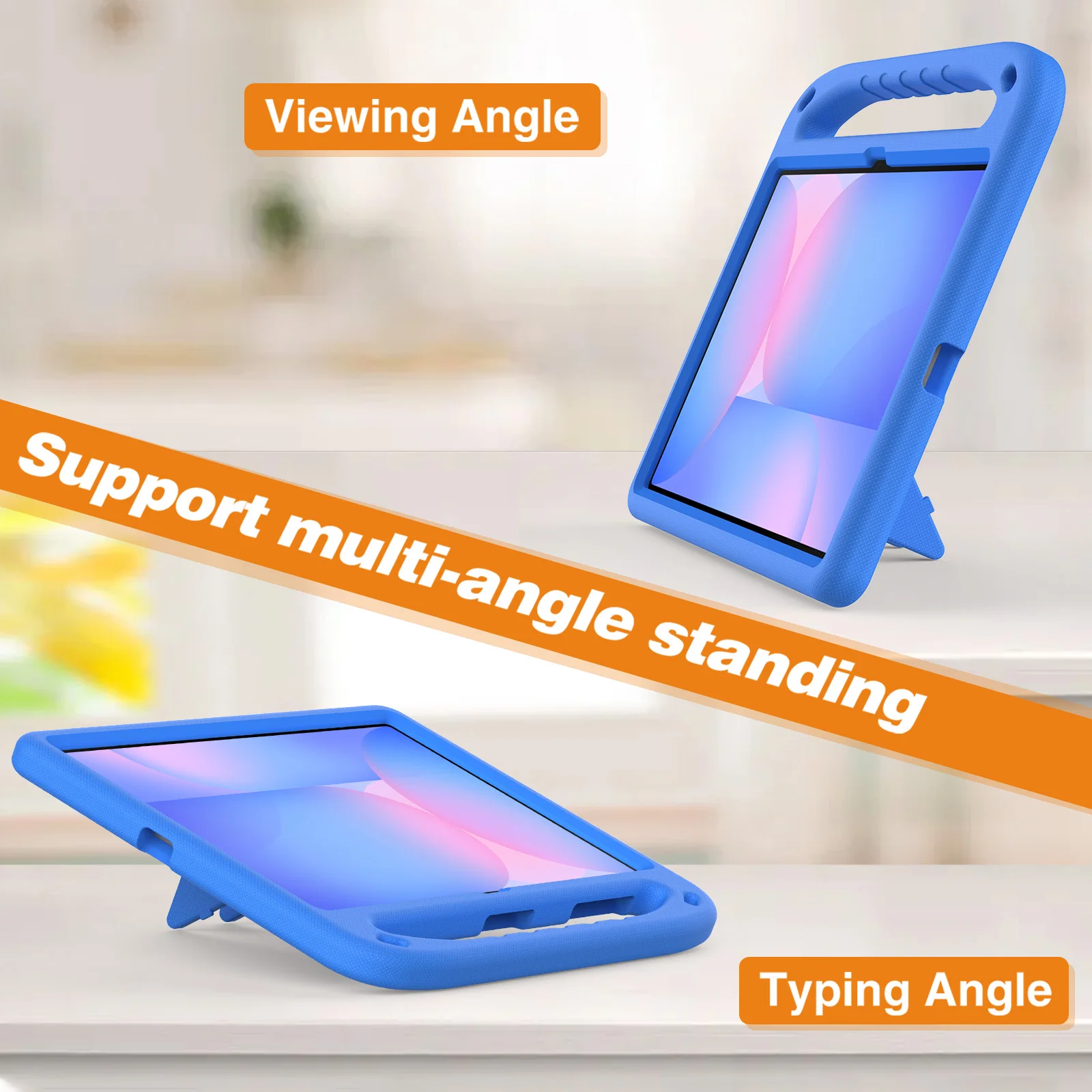 EVA Full-Body Protective Kids Tablet Stand Case with Hand Holder