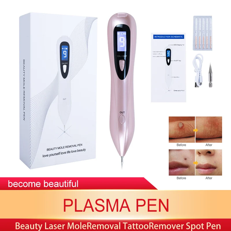 Laser Plasma Pen for Skin Tag Remover Freckle Black Dot Papilloma Warts Mole Pimples Tattoo Removal Laser Pen Beauty Care Tools
