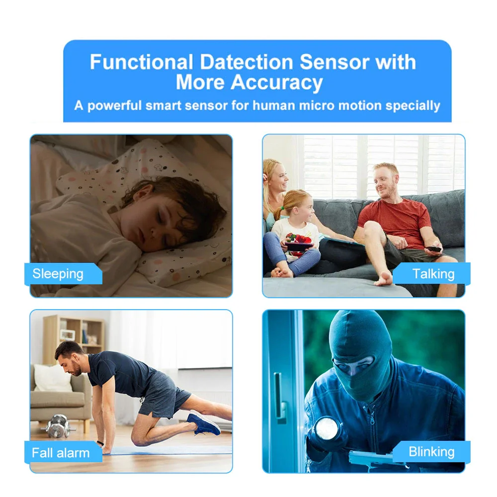 Description Picture 3 of itemTuya WiFi Zigbee Human Presence Detector 5.8G/24G Radar Distance Detection Smart Human Body PIR Sensor Support Home Assistant