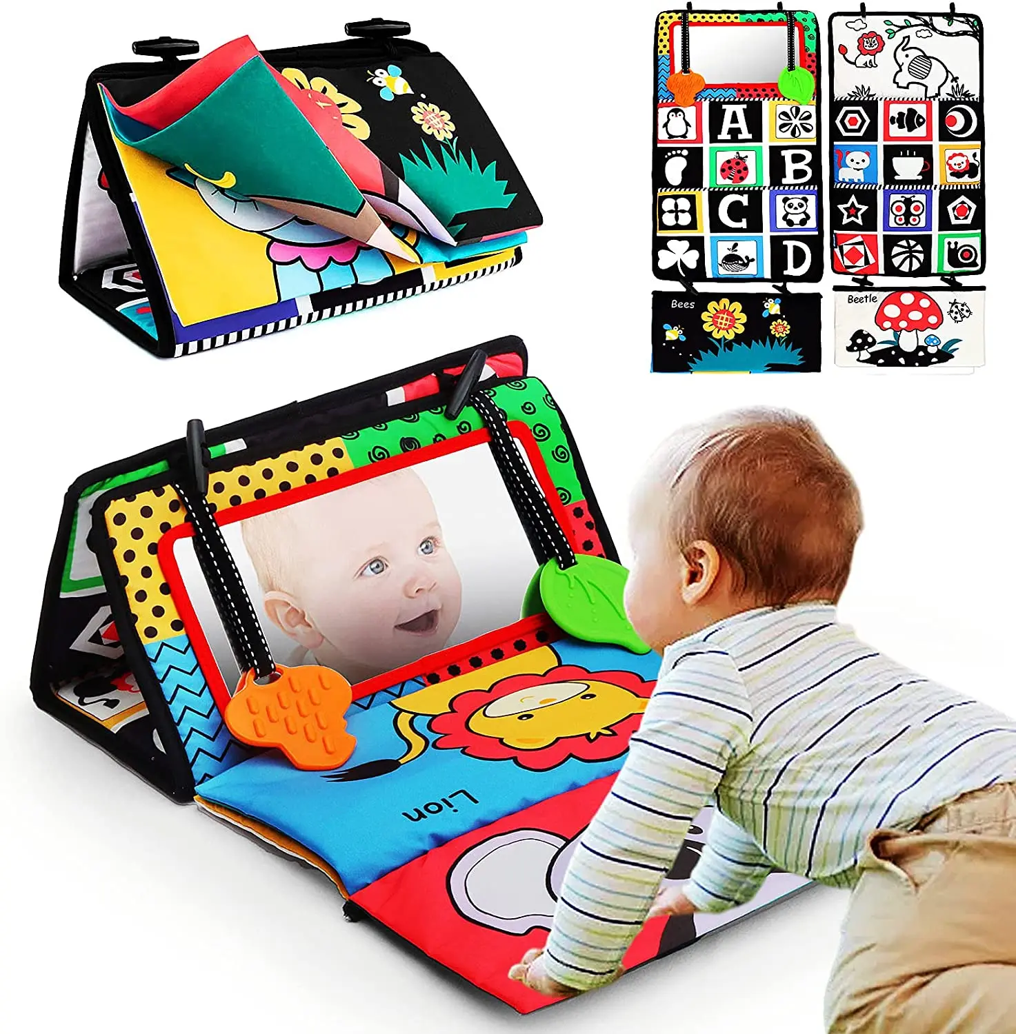 Black And White Baby Floor Mirror Tummy Time Sensory Baby Toys 6 12 months  Toys For Babies Montessori Development Crawl Toys - AliExpress