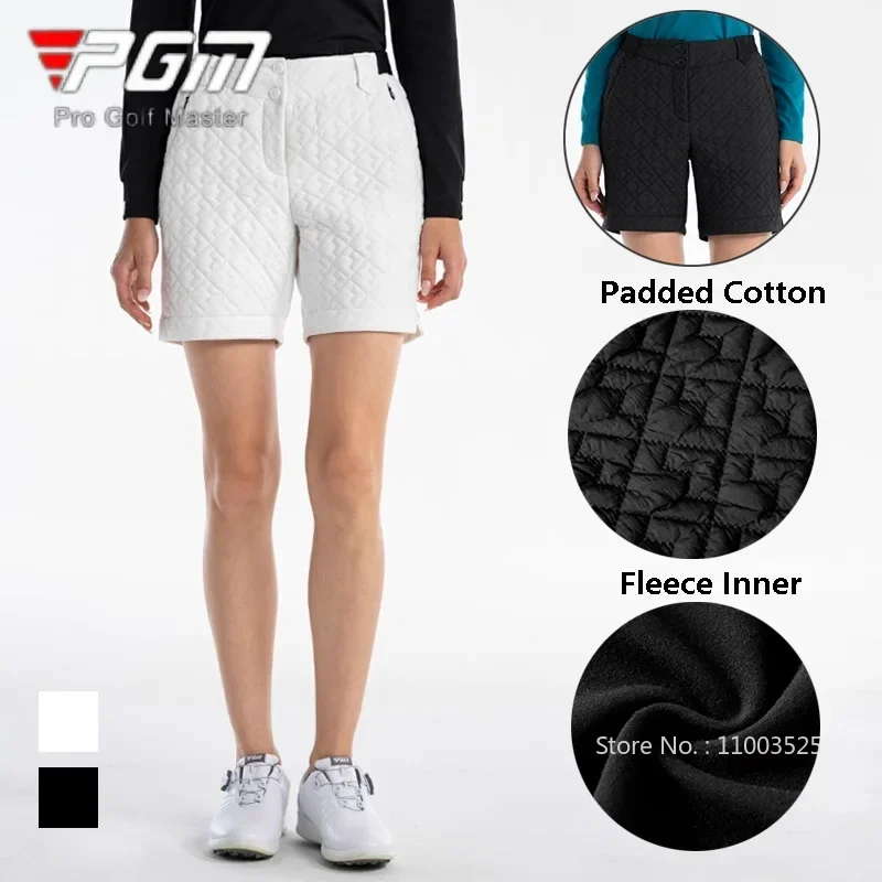 pgm-winter-padded-cotton-split-golf-shorts-for-women-fleece-keep-warm-golf-trousers-female-elastic-waistband-casual-sweatpants