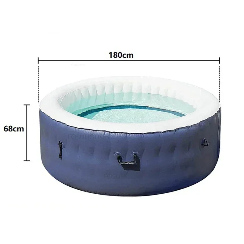 Round Hydromassage Bath Household Bathtubs Whirlpool Inflatable Folding Adult Portable Bathtub Whirlpool Massage BathtubZAQ 6