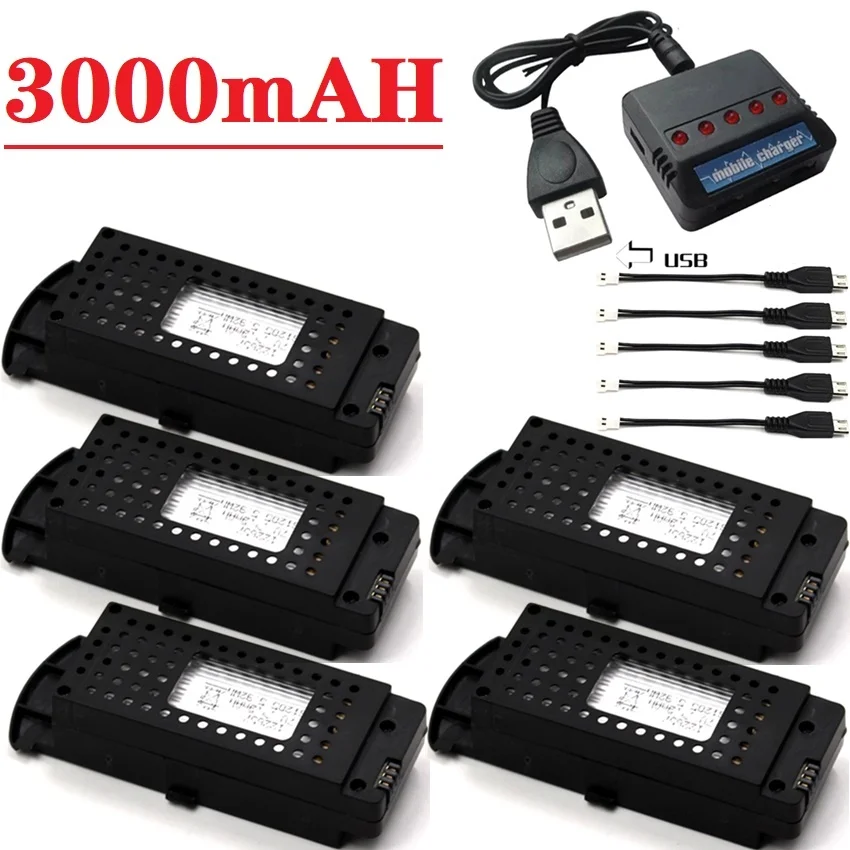 

Q6 Drones Battery 3.7V 3000mAh for G6 S6 8K RC Quadcopter Spare Parts For G6 Pro Rechargeable Lipo Battery