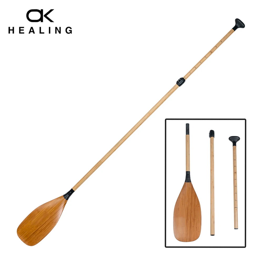 Весло SUP Paddle из бамбуковой кожи с вертикальным стержнем стекловолокна и