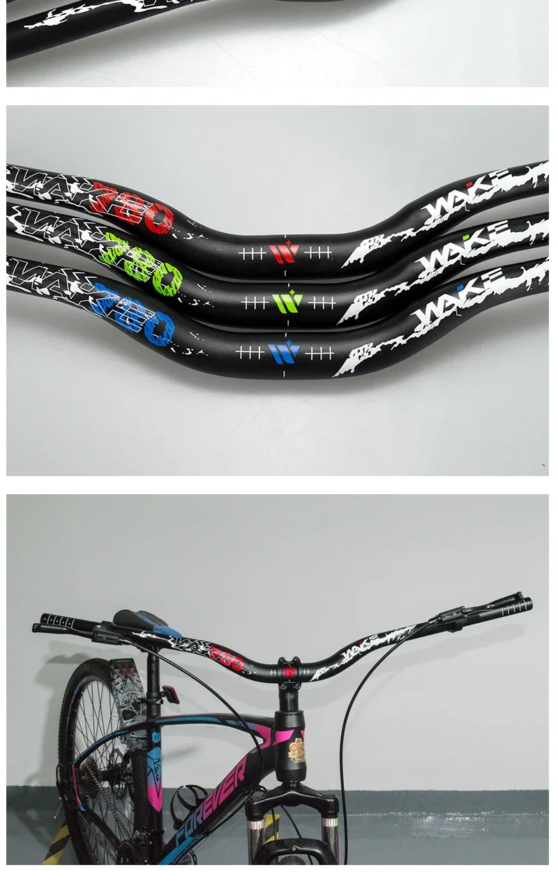 780 Mm Wake Mountain Bike Bars Wake Mtb Riser Handlebar, Aluminum