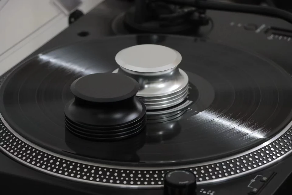 Lp Vinyle Platines Métal Stabilisateur De Disque Enregistrement Du Poids - Hi-Fi Argent[J1010