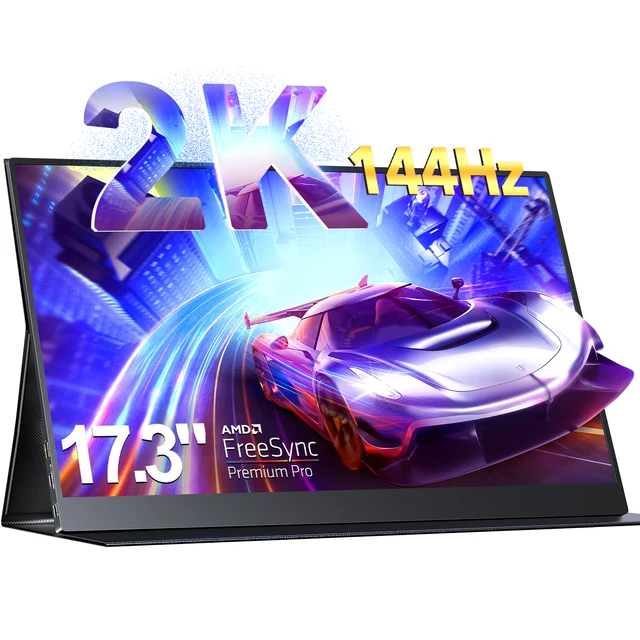 EVICIV 17.3 Inch 144Hz 2K Portable Monitor 2560 x 1440 HDR HDMI Type-C Gaming Display For Computer Laptop Xbox PS5 Switch Xiaomi 1