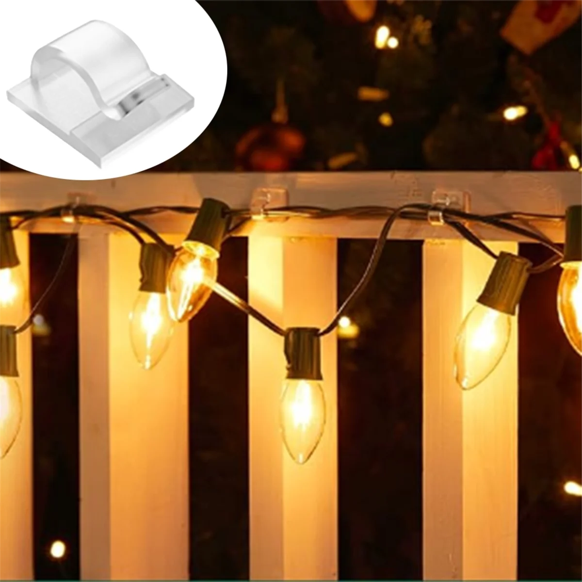 30 Pack Hooks for Outdoor String Lights Clips Clear Light Hook with 30 Waterproof Adhesive Backing wall mount hooks self adhesive hooks multi purpose hooks
