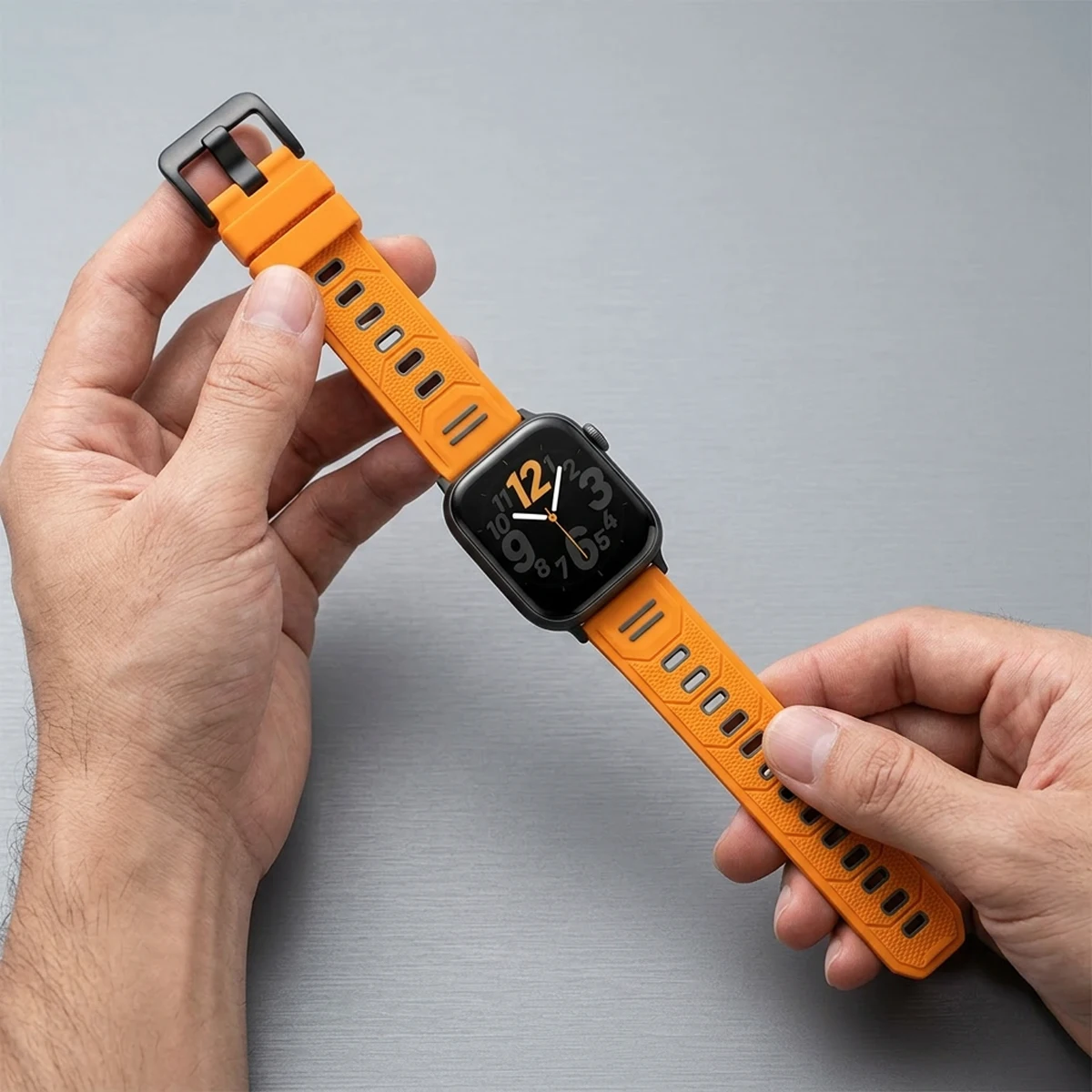 Two-Tone Breathable Silicone Sport Band - Adjustable Soft Strap Bracelet