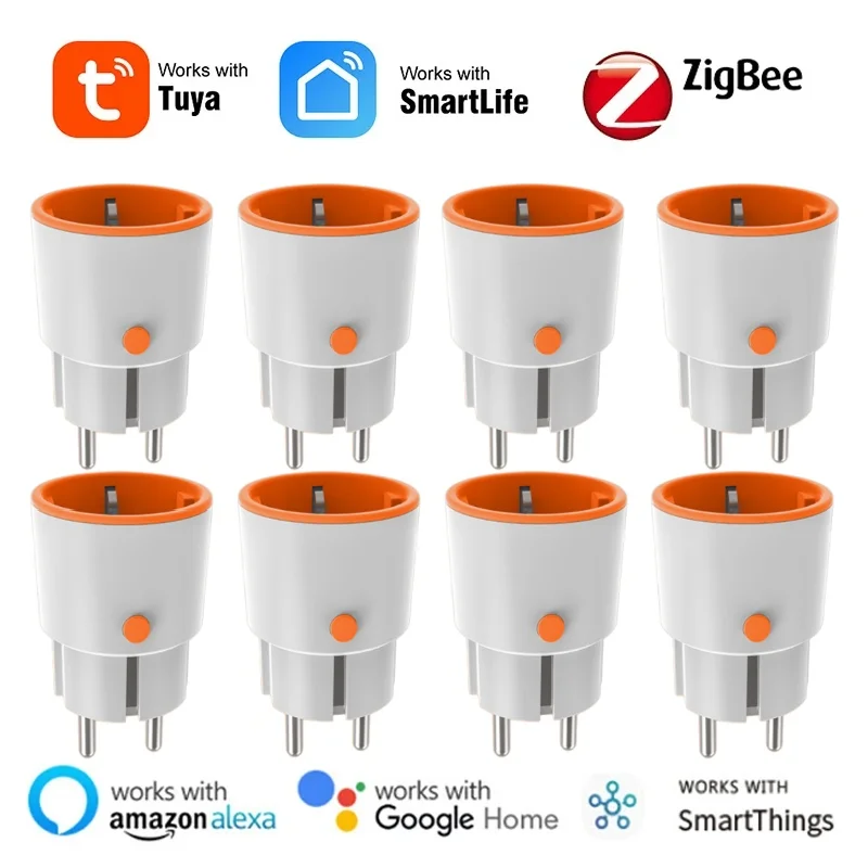 EU 16A Tuya ZigBee สมาร์ทการตรวจสอบพลังงานปลั๊ก Outlet SOCKET Alexa Google Home Assistant Zigbee2mqttt, smartthings HUB ใหม่ 1