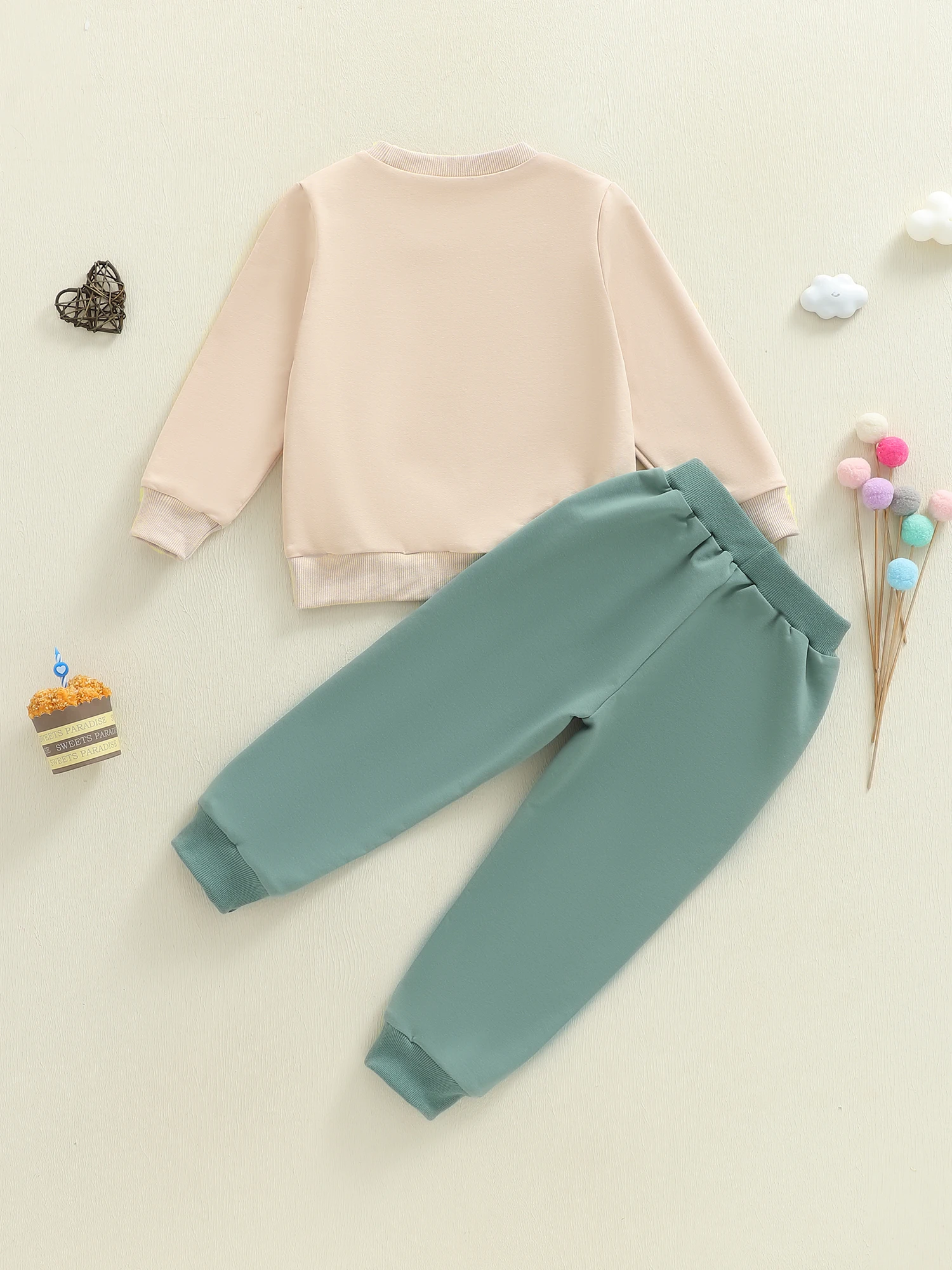 Toddler Girl 2 Piece Outfits Unicorn Rainbow Print Long Sleeve Crew Neck Tops and Elastic Waist Pants Set for Birthday Party