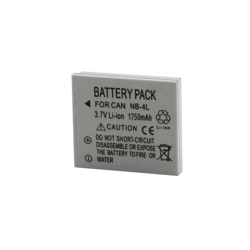 1750mah NB-4L Battery For Canon IXUS 30 40 50 55 60 65 80 100 I20 110 115 120 130 IS 117 220 225 230 255 camera battery