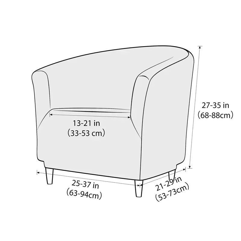 1PC Water Repellent Club Sofa Cover Solid Color Tub Armchair Cover Stretch Accent Chair Slipcover Hotel Bar Counter Decor 2