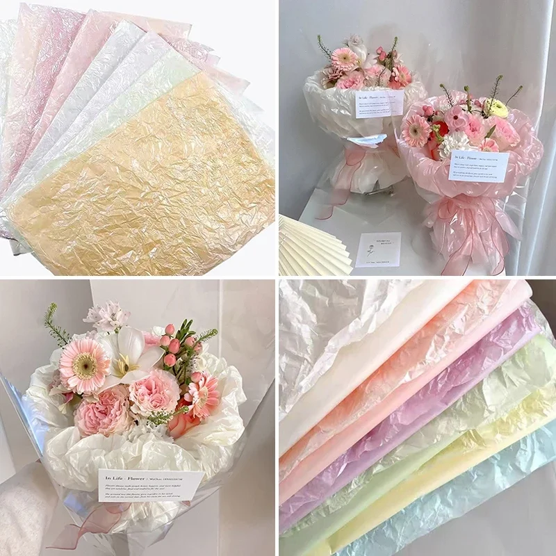  36 Sheets Double Sided Flower Wrapping Paper Floral Bouquet  Paper Waterproof Florist Packaging Paper and 50 Yards Satin Ribbon with  Gold Border for Valentines Day Wedding Engagement(Pink Series) : Arts,  Crafts