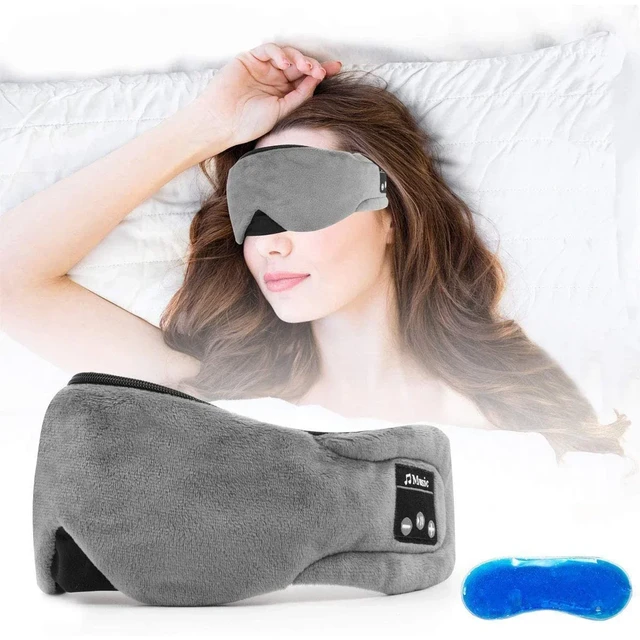 Écouteurs de sommeil sans fil Bluetooth 5.2, bandeau respirant, 3D,  musique, masque oculaire, oreillettes pour dormir sur le côté - AliExpress