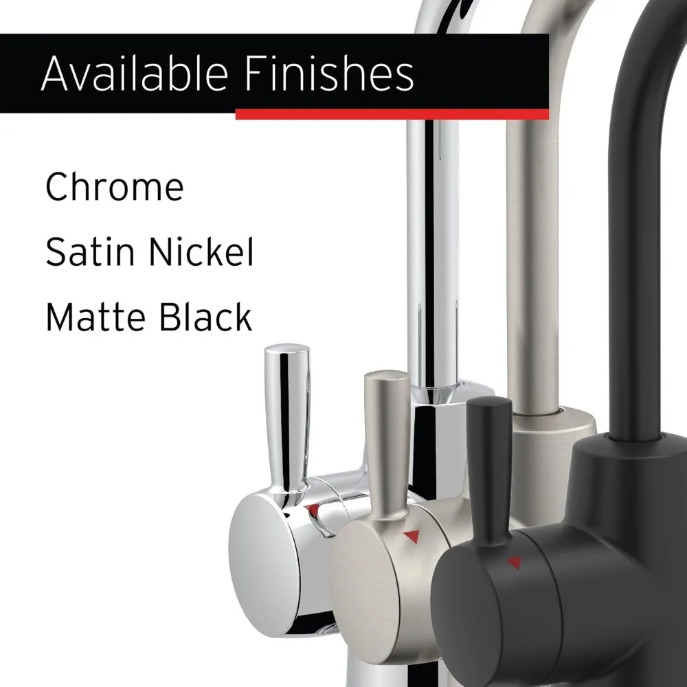 50 Instant Hot and Cold Water Dispenser System, 2-Handle Drinking Water Faucet in Satin Nickel with 2/3-Gallon,