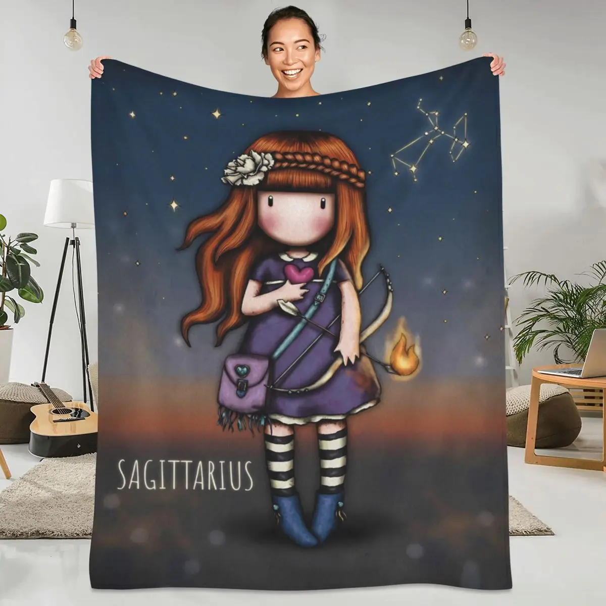 Santoro Gorjuss Coperta Di Flanella Ragazza Carina Morbida Coperta Calda Per Divano Sedia Divano Letto Campeggio Copriletto Divano Letto