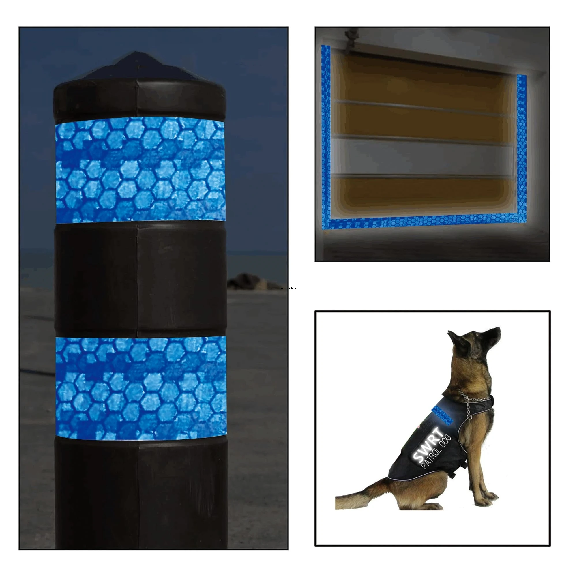 2.5cm/5cm/10cm/20cm*5M Waterproof Reflective Tape Blue Adhesive High Visibility Warning Safety Reflector Conspicuous Car Sticker 6