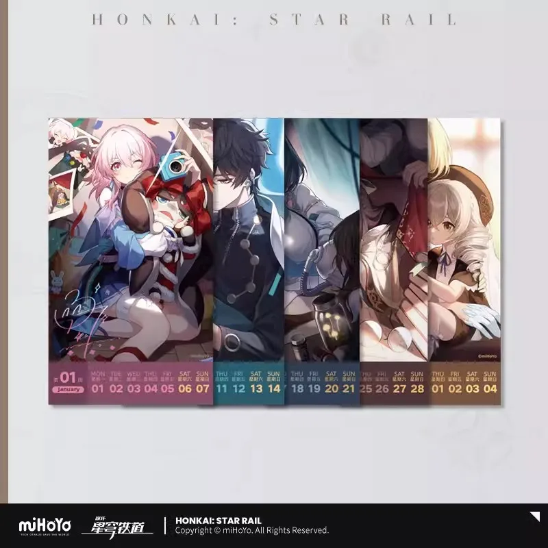 

Pre Sale miHoYo Official Honkai Star Rail Lightyear Burn 2024 Weekly Calendar Light Cone Calendar Page Christmas Gifts Cosplay