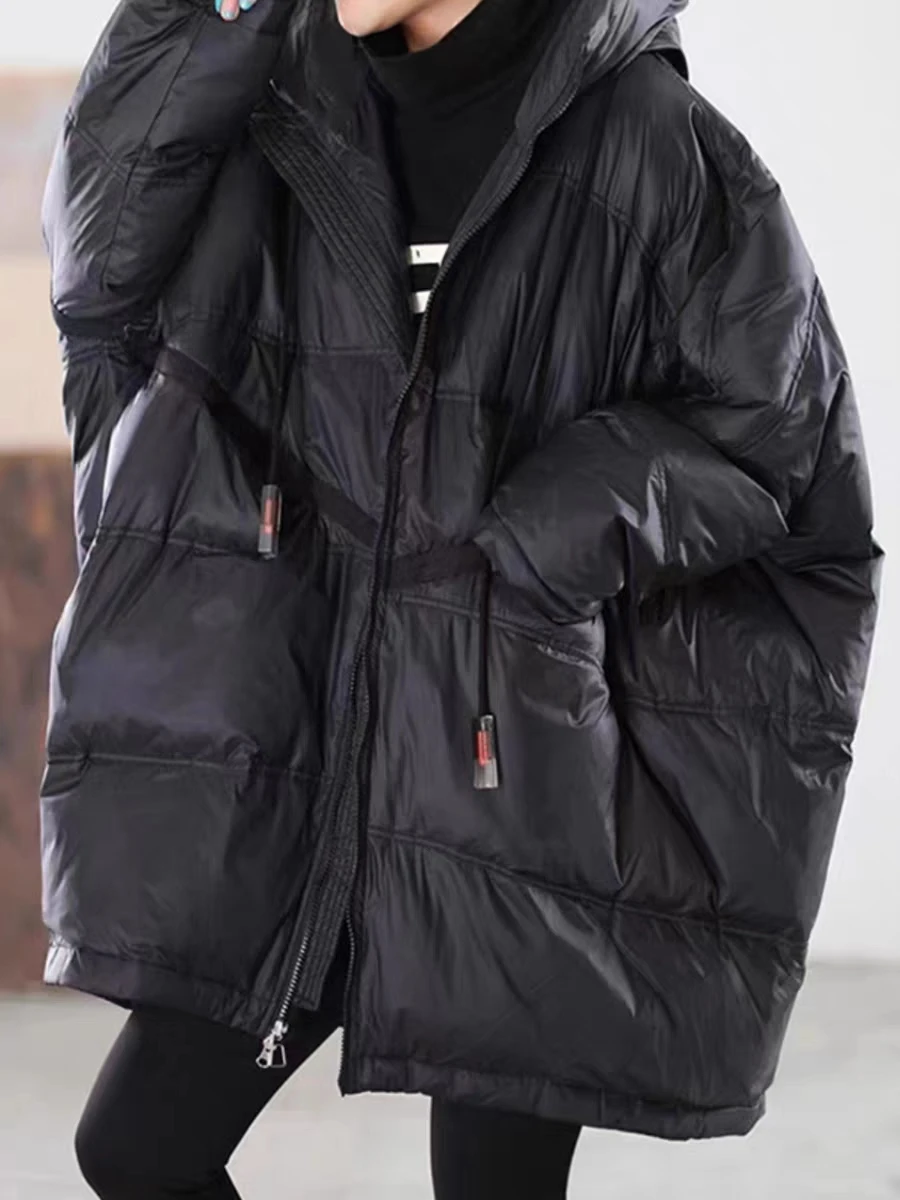 High End Down Jacket, Women's Top Brand,  New Large Size, Plump, Slim, Lightweight, Medium Length White Duck Down Jacket,