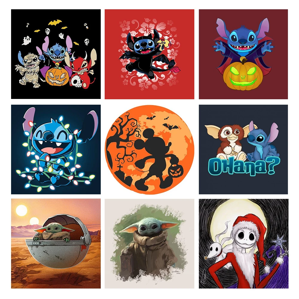 Disney Cartoon Cute Star Wars Baby Yoda Digital Oil Painting Art Painting Bedroom Mural Living Room Home Wall Paintings Decor