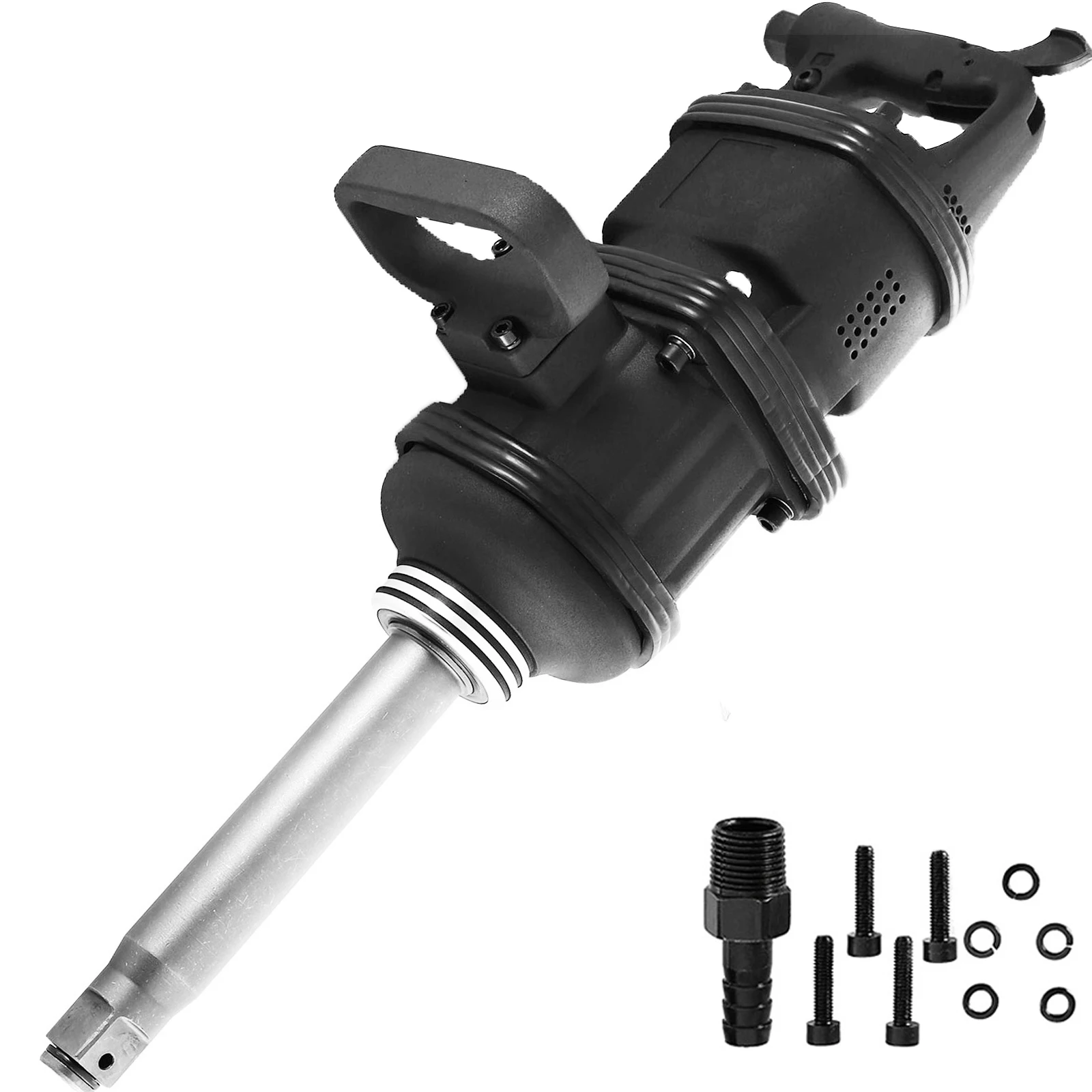 

4800N.m Air Wrench 1" Drive Air Impact Wrench 5020 Ft.lbs Max Torque 8" Long Shank 6 Levels Speed