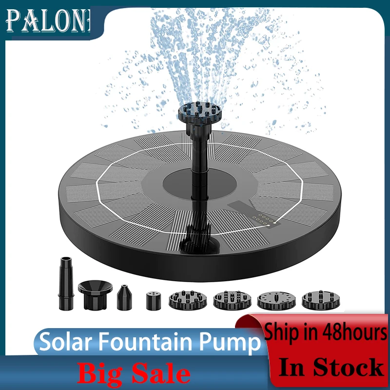 

PALONE 2.5w Solar Fountain Pump with 6 Nozzles,Solar Birdbath Floating Fountain for Garden,Pond, Fish Tank,Outdoor and Aquarium