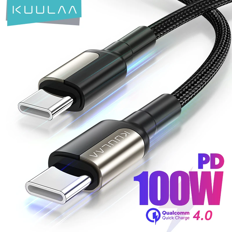 KUULAA 100W USB C to USB Type C Cable USBC PD 5A Fast Charger Cord USB-C  Type-c