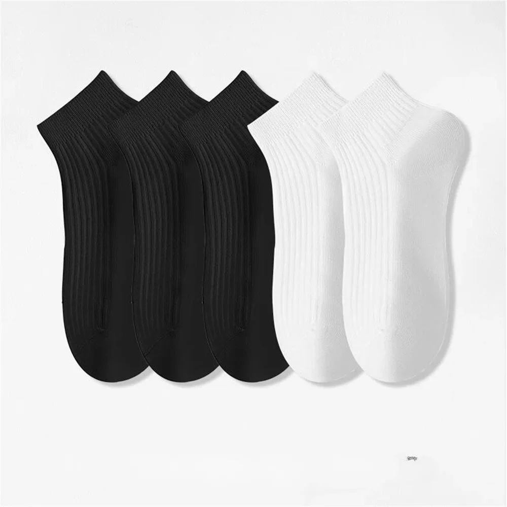 5 par/pack calcetines tobilleros mujeres 100% algodón Invisible absorbente de sudor niñas calcetines de barco de tubo bajo EU 36-42
